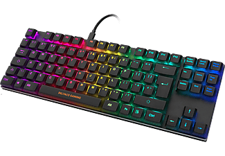 DELTACO GAMING GAM-111B-UK 88 gombos mechanikus gamer billentyűzet, brown switch, UK Angol kiosztás, fekete, RGB