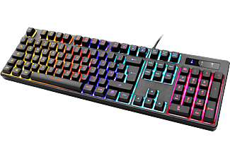 DELTACO GAMING DK310 RGB mechanikus gamer billentyűzet, red switch, UK Angol kiosztás, fekete (GAM-112-UK)