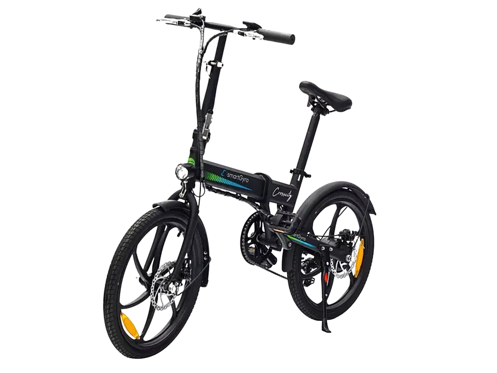 Smartgyro Ebike Crosscity black bicicleta urbana ruedas de 20 asistente al pedaleo plegable batería litio 36v 4.4 mah freno disco 6 velocidades shimano negra 250w 25 50km 25kmh