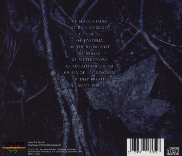 CD-Cover mit Baumwurzeln, Blättern und Songtiteln in dunklem Thema.