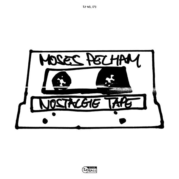 Eine Schwarz-Weiß-Zeichnung einer Kassette mit dem Text 'Moses Pelham Nostalgie Tape'.