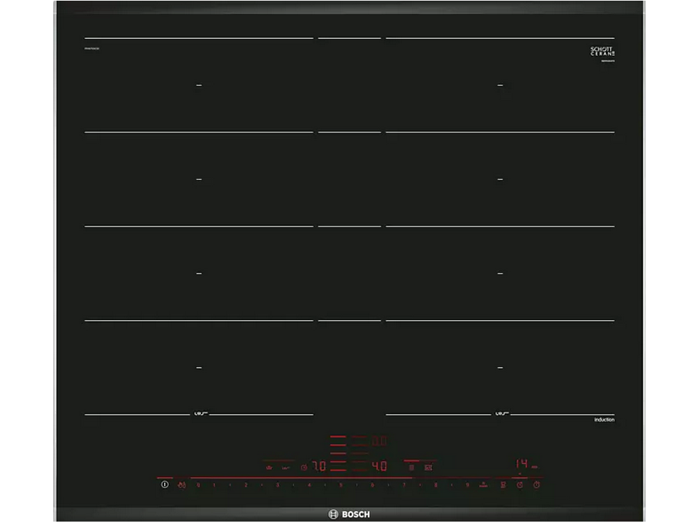 Bosch Pxy675dc1e 2f flexinduccion placa de 4 negro 60cm serie 8 60 comfortprofil directselect premium 17 niveles potencia powerboost flexinduction zone perfectfry frying sensor encimera 2 23 60.6 flexible multizona induccion