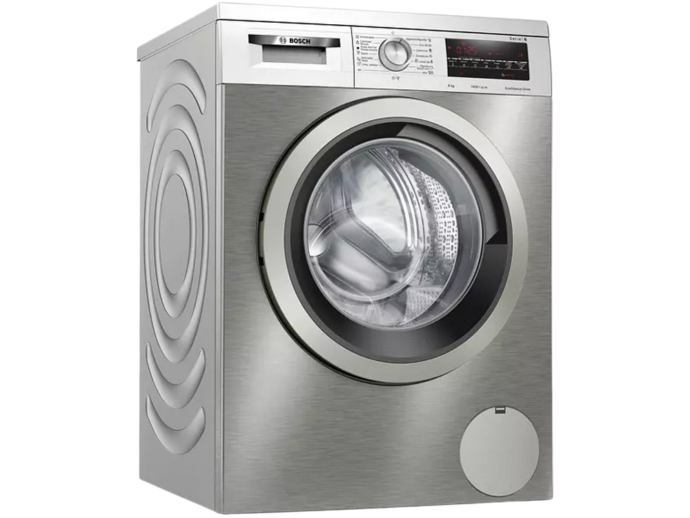 Lavadora carga frontal - Bosch WUU28T6XES, 8 kg, 1400 rpm, 15 Programas, Inox