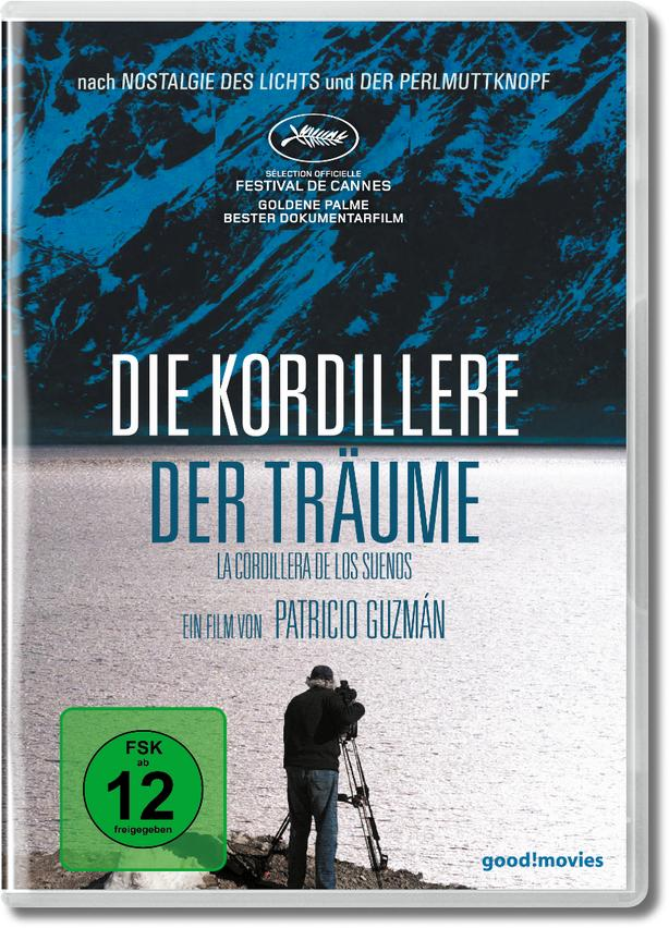 DVD-Cover: Mann mit Kamera auf einem Berg, Filmtitel 'Die Kordillere der Träume'.