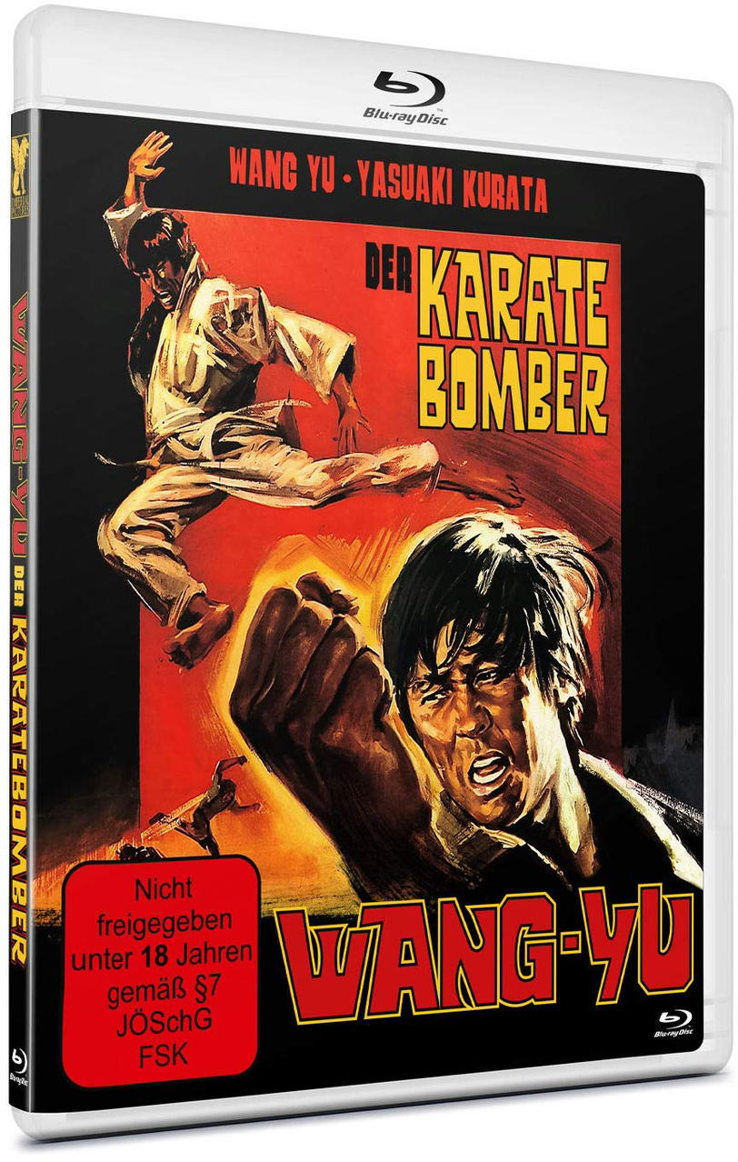 Ein Filmcover mit zwei kämpfenden Männern. Der Titel lautet 'Der Karate Bomber'.