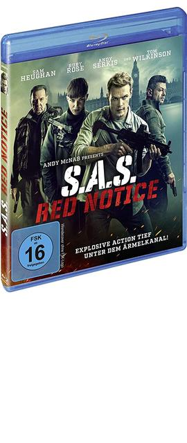 Blu-ray-Cover für S.A.S. Red Notice, zeigt Schauspieler und Action-Bilder.