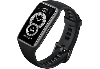 flor Subrayar Color de malva Pulsera de actividad | Huawei Band 6, 1.47", Hasta 14 días, 5 ATM,  Bluetooth, Pantalla AMOLED, Negro