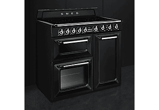 Cocina - Smeg TR103IBL, Eléctrico, 5 zonas, Termoventilado, 84 l, Vapor Clean, Negro