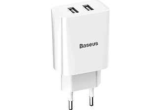 BASEUS Speed Mini Dual 10.5W 2.4A Micro Kablolu Seyahat Şarj Seti Beyaz_0