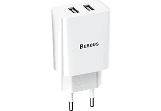 BASEUS Speed Mini Dual 10.5W 2.4A Micro Kablolu Seyahat Şarj Seti Beyaz