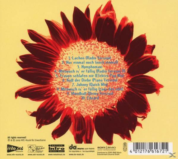 CD-Cover mit Sonnenblumen-Design und Trackliste auf Deutsch.