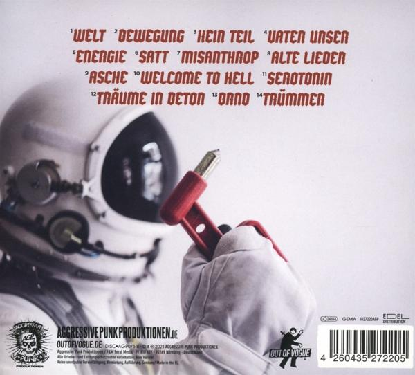 CD-Cover mit einem Astronauten, der ein Werkzeug hält.