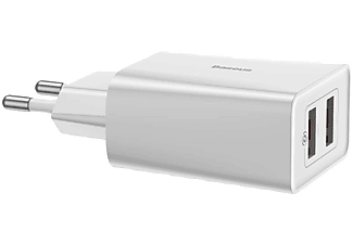 BASEUS Speed Mini Dual 10.5W 2.4A Type-C Kablolu Seyehat Şarj Cihazı Seti Beyaz