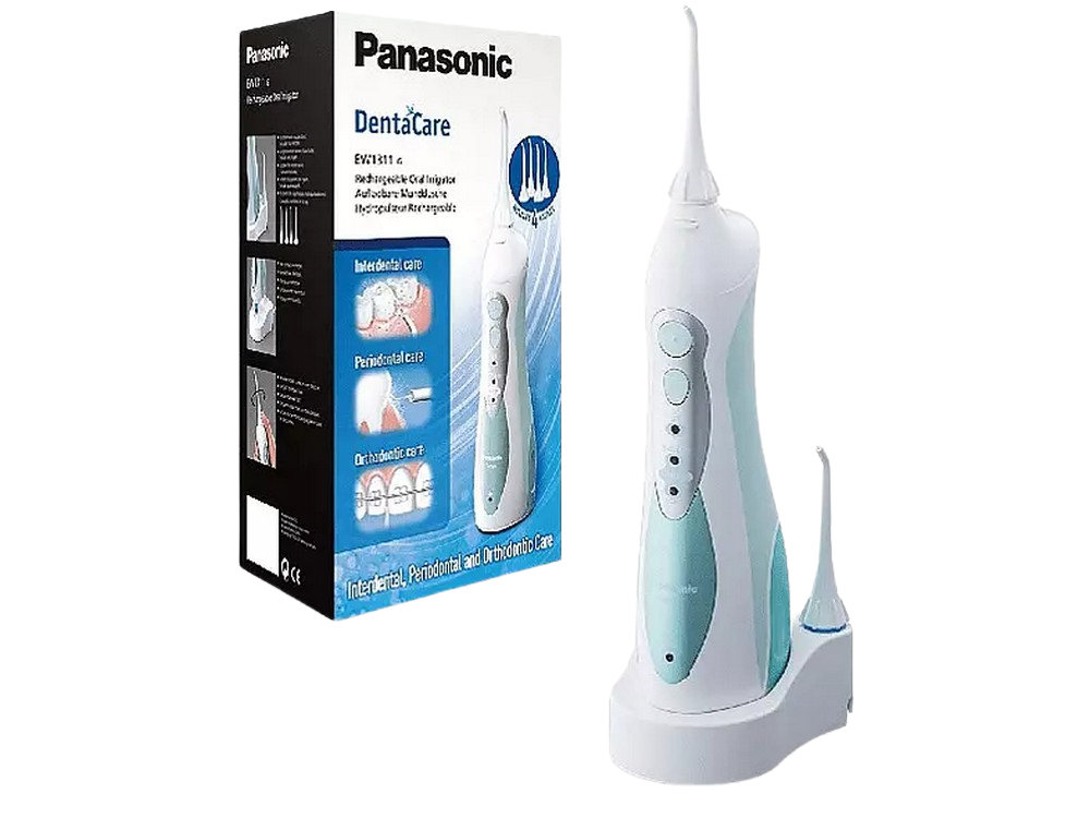 Panasonic Ew1311g845 Irrigador bucal viaje con modo air recargable 3 limpieza 1.400 impulsos minuto 4x boquillas incluidas color verde 4 1400