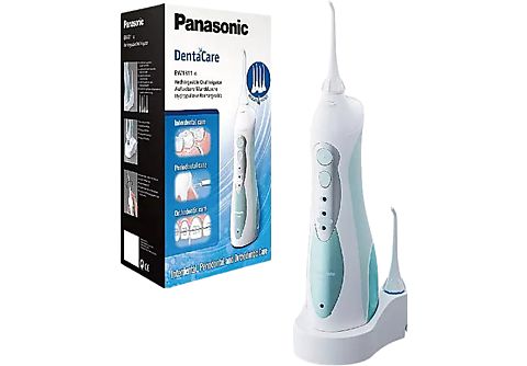 Irrigador dental  Panasonic Ew1311G845, 3 Modos, Portátil, 4 boquillas,  Recargable, 1400 impulsos pm, Azul