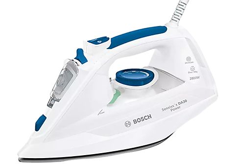 REACONDICIONADO Plancha de vapor - Bosch TDA302801P, AdvancedSteam System, 320 ml, Blanco