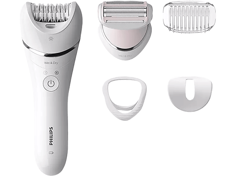 Philips – Depiladora Philips Serie 8000, 5 accesorios, uso sin cable, seco y húmedo.