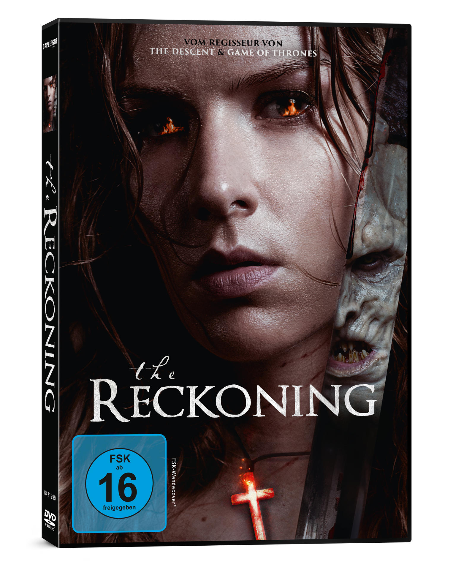 DVD-Hülle für den Film The Reckoning mit einer Frau.