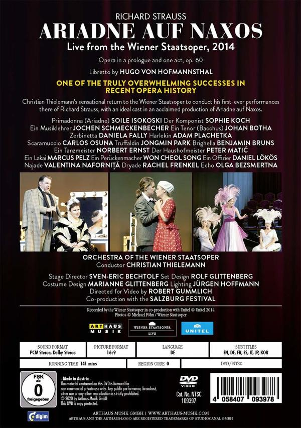 Sophie Koch,Johan Botha,Soile Isokoski, Orchester Der Wiener Staatsoper - ARIADNE AUF NAXOS WENEN 2014  - (DVD)