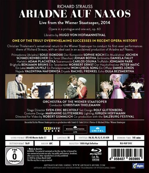 Sophie Koch,Johan Botha,Soile Isokoski - ARIADNE AUF NAXOS BR WENEN 2014  - (Blu-ray)