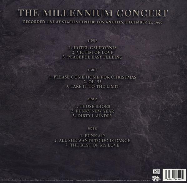Die Rückseite der LP 'The Millennium Concert'. Auflistung der Titel.
