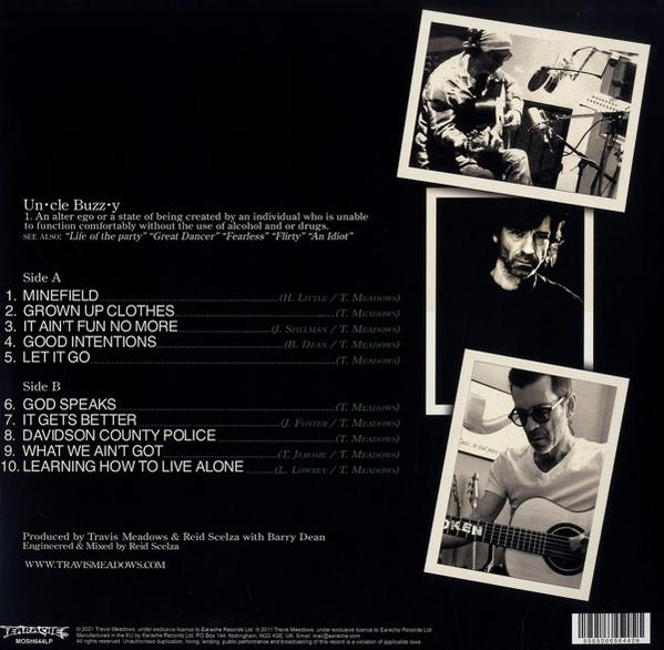 Albumcover mit Fotos eines Mannes mit Gitarre und zwei weiteren Fotos des Künstlers.