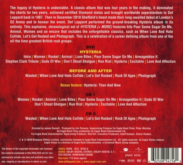 Def Leppard - Hysteria At The O2 - Live (DVD + 2CD)  - (DVD + CD)