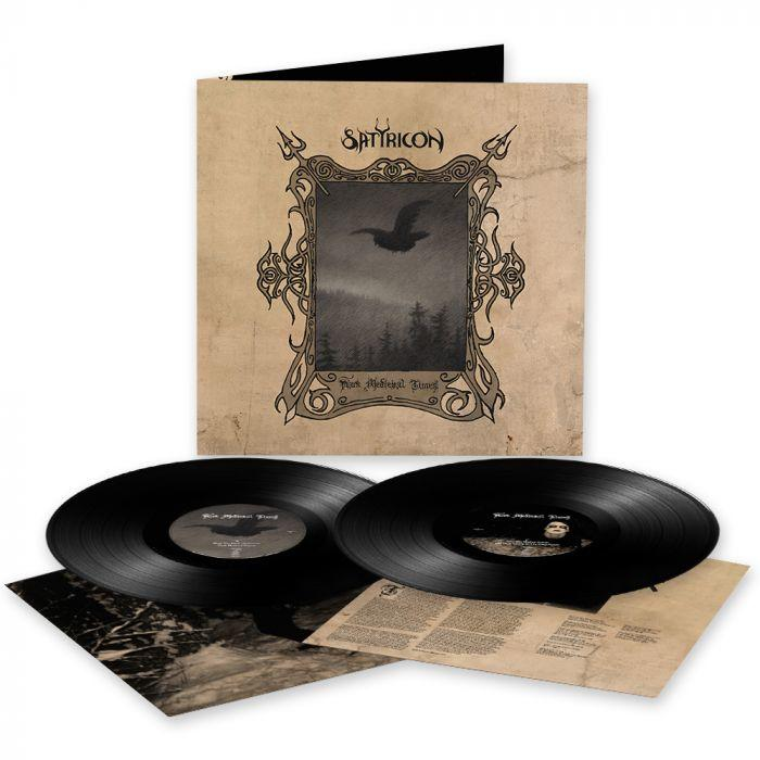 Vinyl-Schallplattenalbum mit schwarzem Cover mit Rabe und Text.