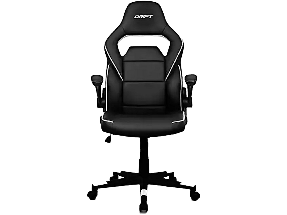 Silla gaming - Drift DR75, abatible 15º, reposabrazos regulable, Negro y blanco