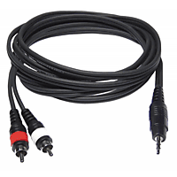 HILEC CL-30/3 1x Male stereo mini Jack 3.5 / 2x Male RCA Kabel - 3m