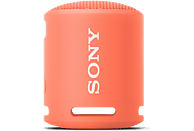 Altavoz inalámbrico - Sony SRSXB13P.CE7, Extra BASS, 16h de autonomía, IP67, Bluetooth, USB-C, Coral