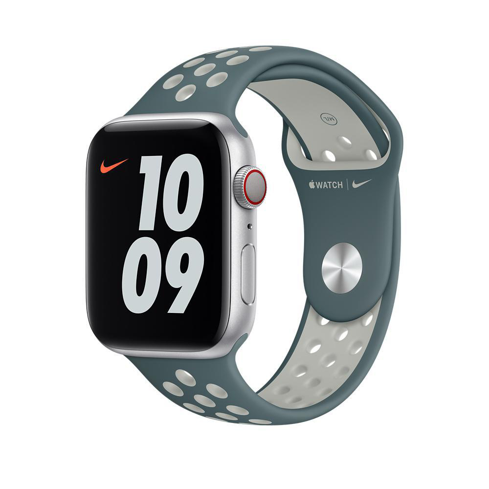 APPLE 44 mm Nike Sportarmband Regular, Ersatzarmband, Hasta/Light Silver