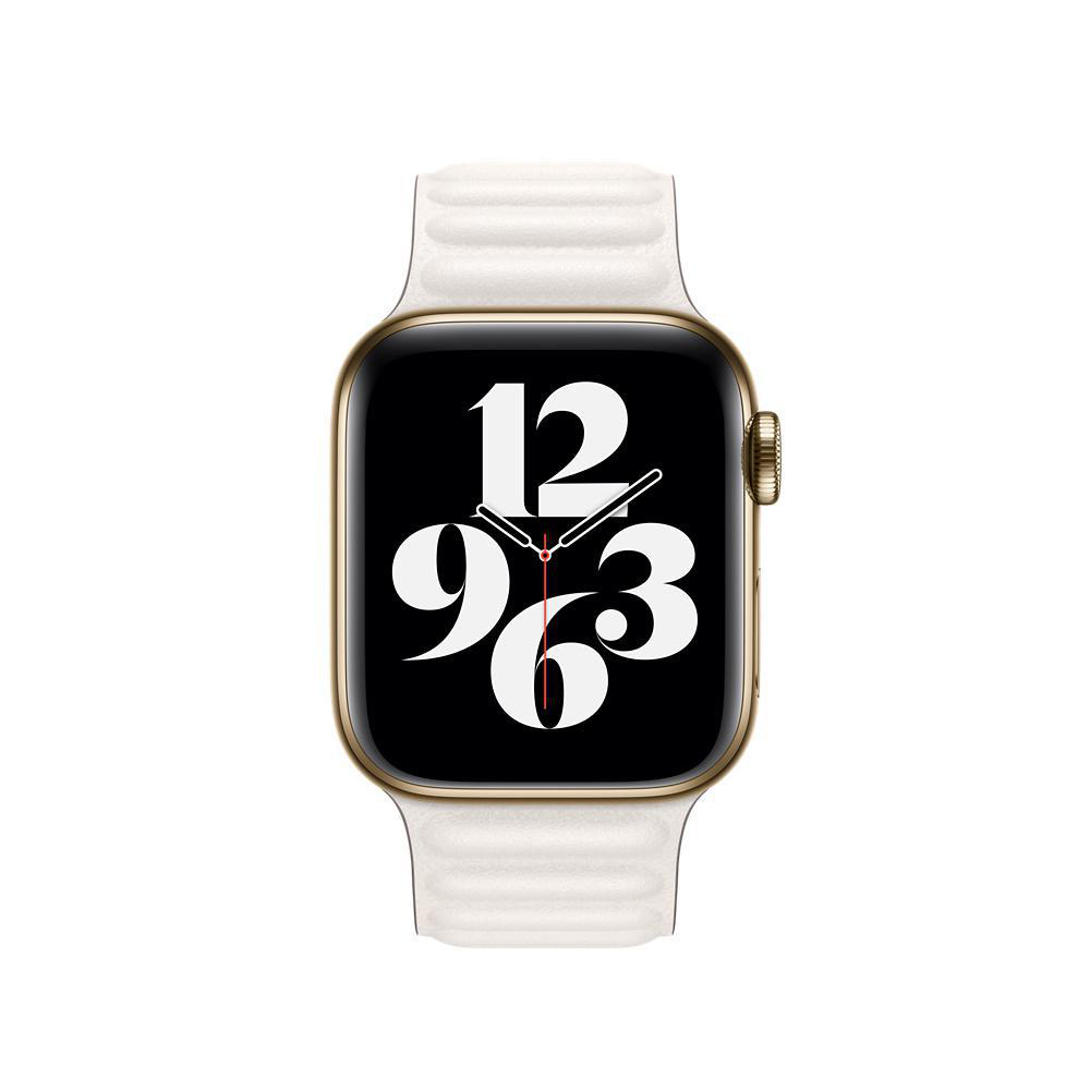 APPLE 40 mm Lederarmband mit Endstück, Ersatzarmband, Kreide