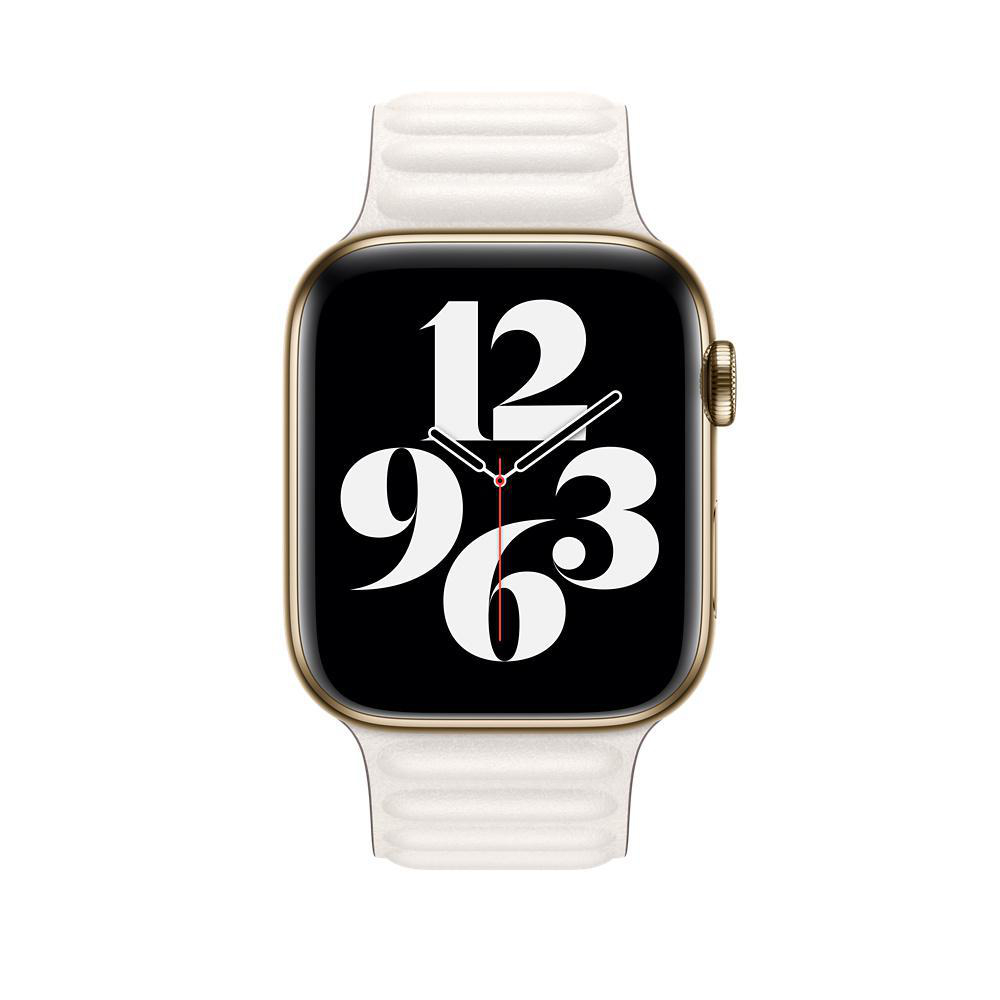 APPLE 44 mm Lederarmband mit Endstück, Ersatzarmband, Kreide