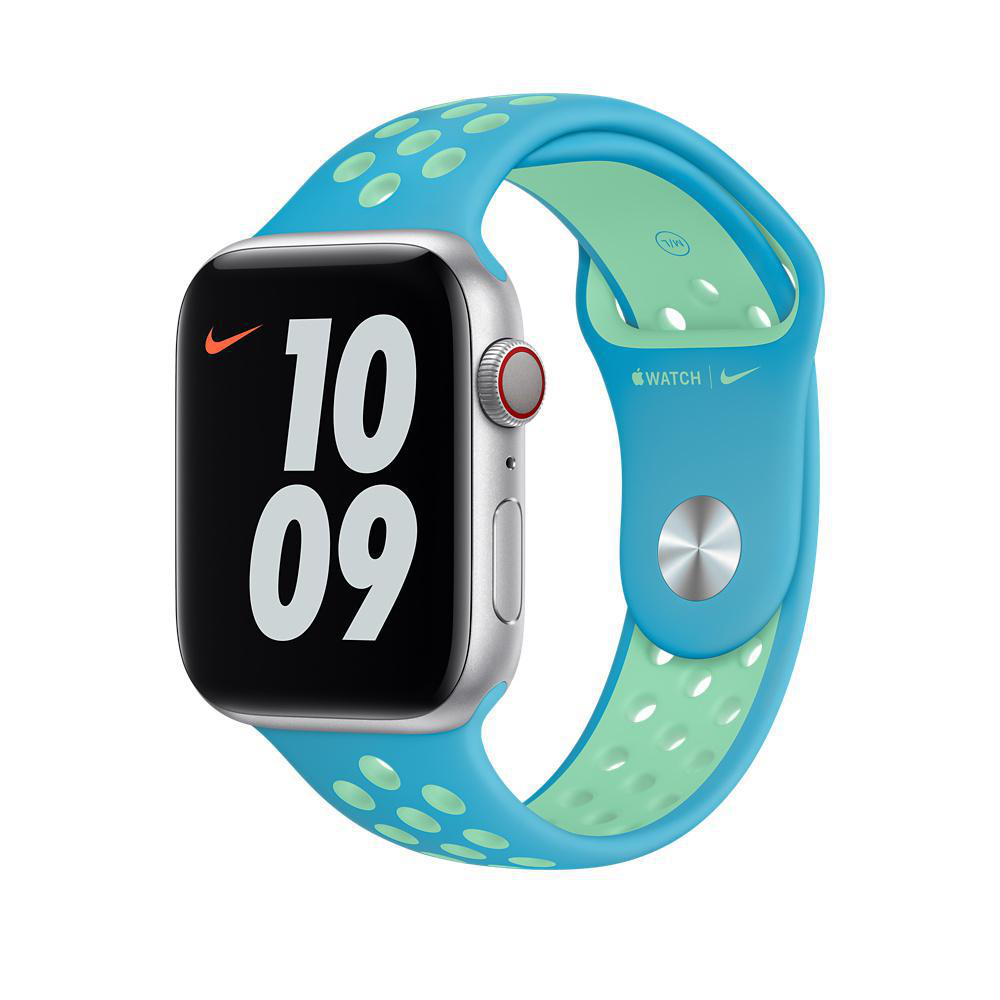 APPLE 44 mm Nike Sportarmband Regular, Ersatzarmband, Chlorine Blue/Green 