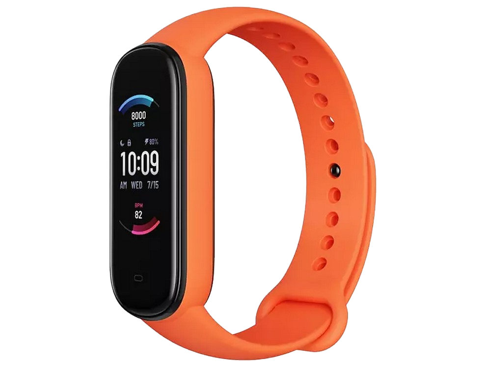 Pulsera de actividad - Amazfit Band 5, Naranja, 18,5 mm, 1.1", Multideporte, Bluetooth, Autonomía 15 días