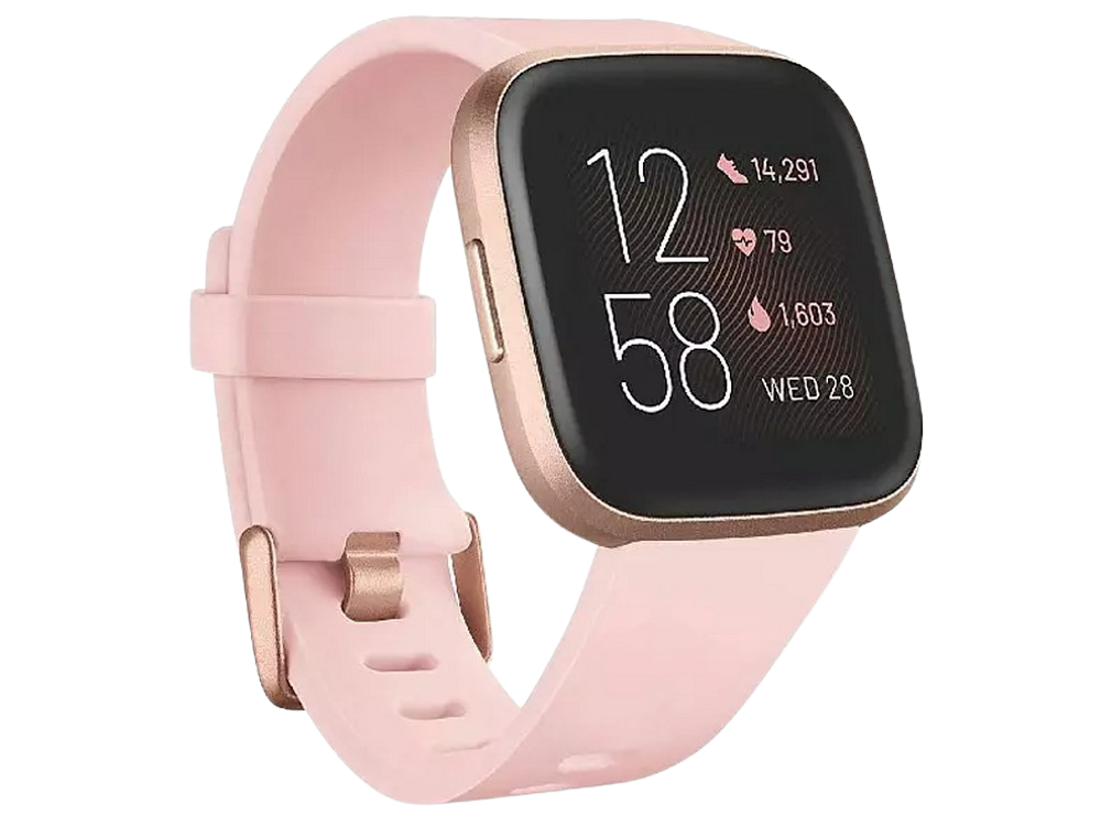 Smartwatch - Fitbit Versa 2, Oro rosa, GPS, Sumergible, 15 modos de ejercicio, Análisis del sueño