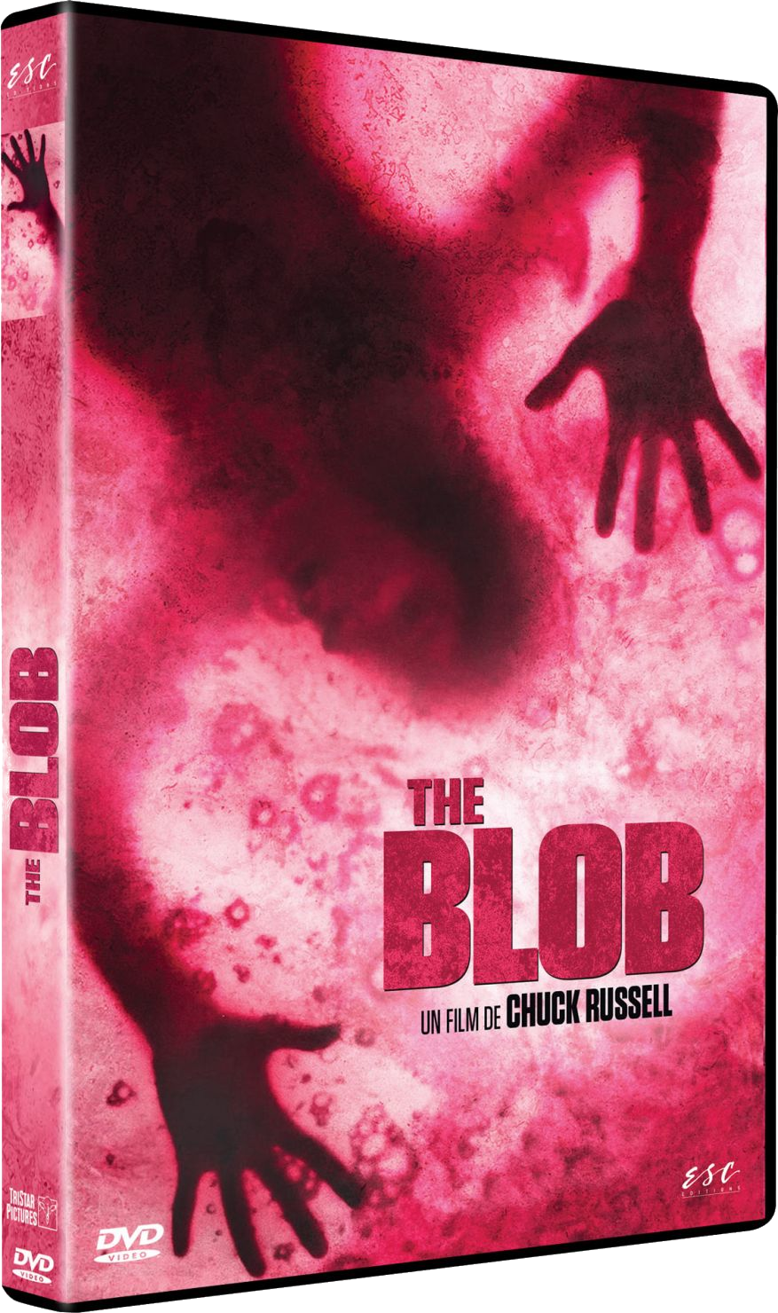Jaquette du DVD The Blob, avec une figure rouge en forme de blob et des mains.