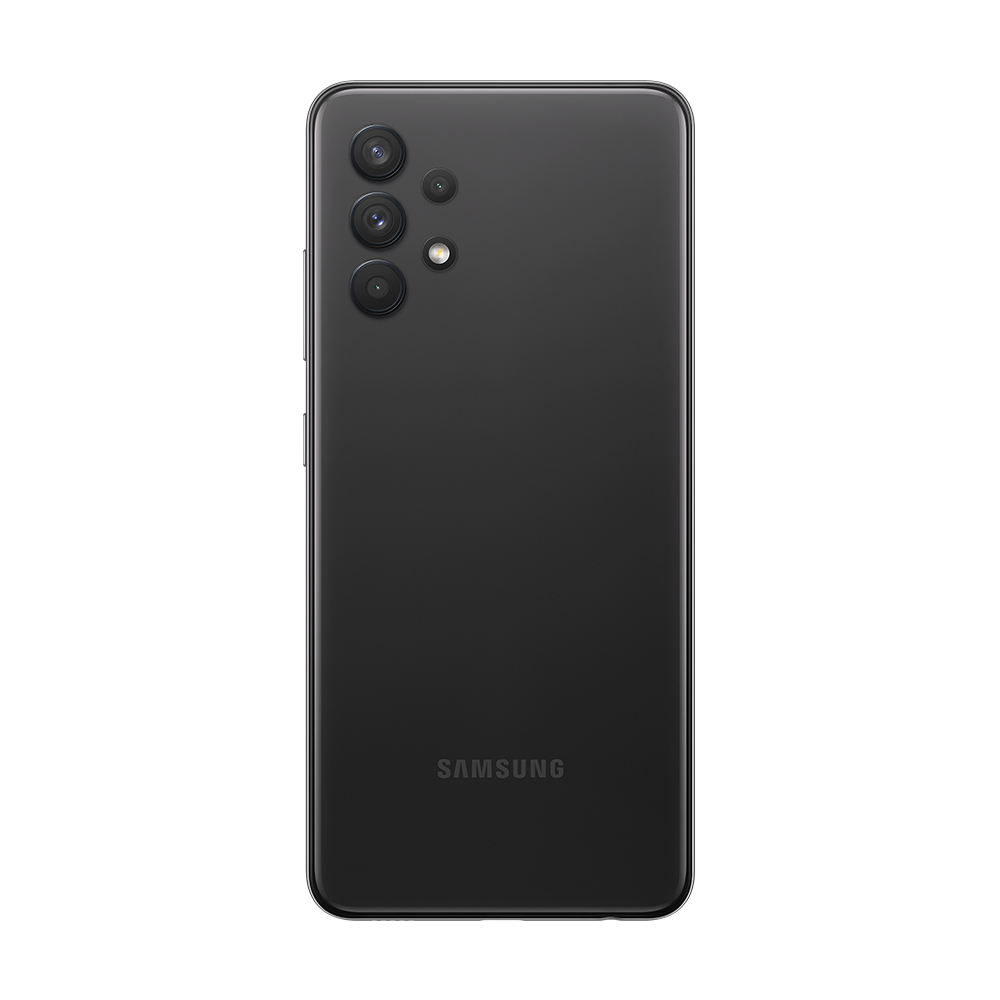 Siyah bir arka plan üzerinde çoklu arka kameralara sahip siyah bir akıllı telefon.