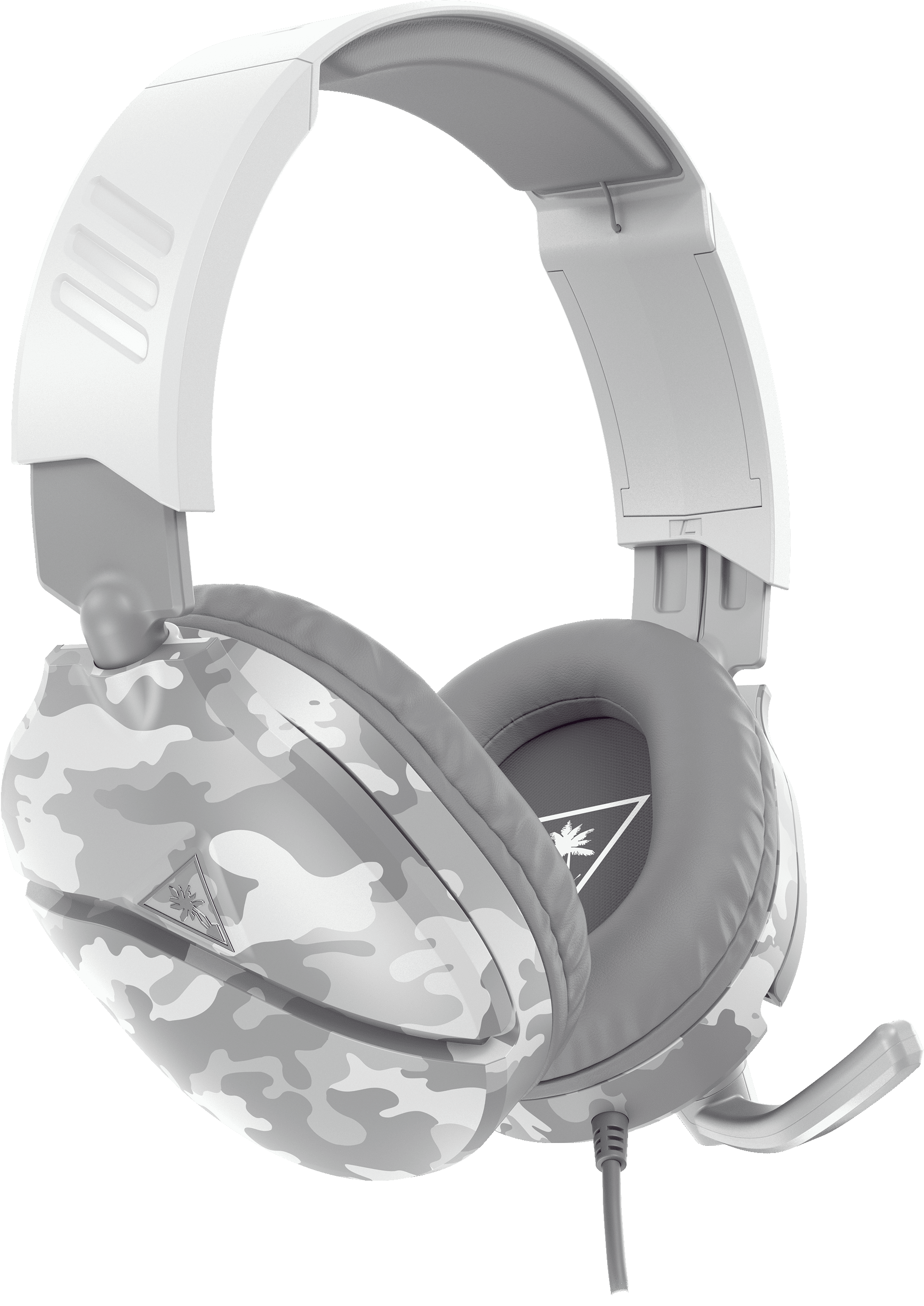 Weiß-graues Tarn-Gaming-Headset mit Mikrofon.