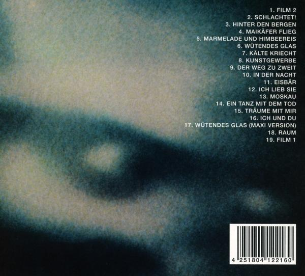 Albumcover mit verschwommenen Bildern und einer Trackliste auf Deutsch.