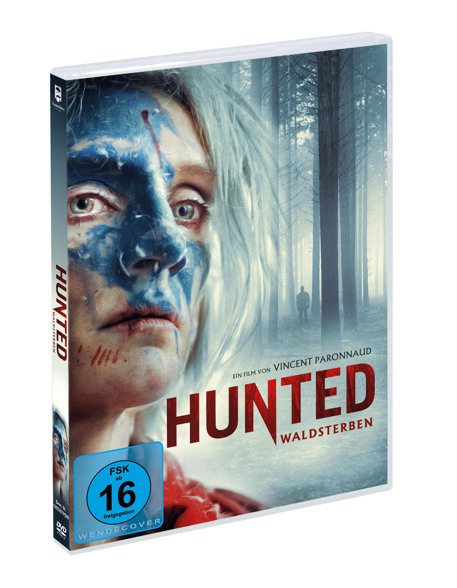 DVD-Hülle mit bemaltem Frauengesicht und Waldbildhintergrund.