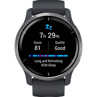 GARMIN Garmin Venu 2 Smartwatch Polymer Silikon, 135-200 mm, Granitblau