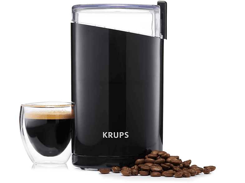 KRUPS F203 Kaffeemühle (HochglanzSchwarz, 200 Watt