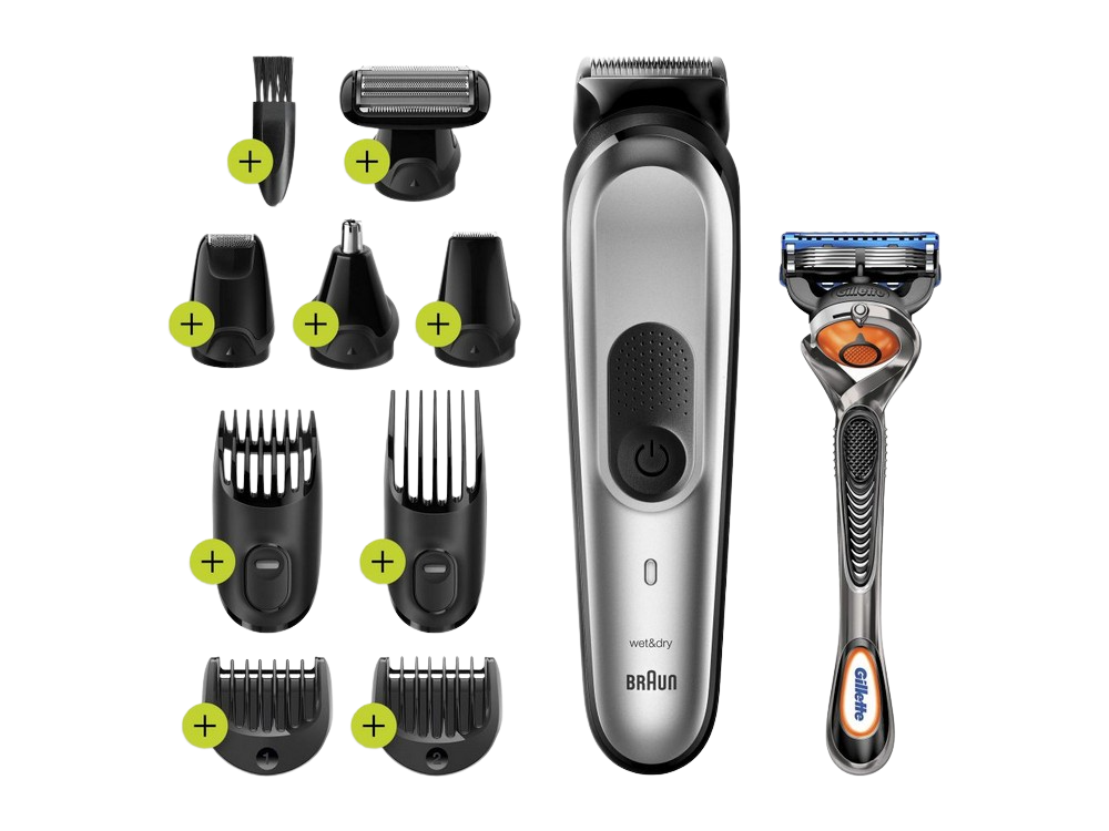 REACONDICIONADO Seminuevo(*) Afeitadora - Braun MGK7220, Barba, cuerpo y cabello, 10 en 1, 100 min, Cuchillas de metal, Inox/Negro