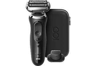 Afeitadora - Braun Series 7 Shaver MBS7, Edición Especial, Sistema EasyClick, 50 min, Negro + Funda para viaje