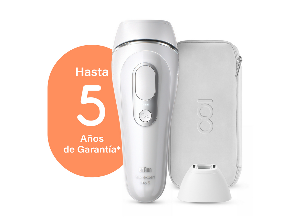 Depiladora Ipl Braun silkexpert pro 5 luz pulsada diseño funda para viaje blanco con limitada 100º 81728160