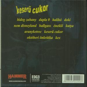 CD tok hátulja idegen nyelvű dalcímekkel és egy lemezkiadóval.