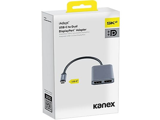 KANEX K172-1283-CDP2X - Adaptateur USB-C/DisplayPort (Argent)
