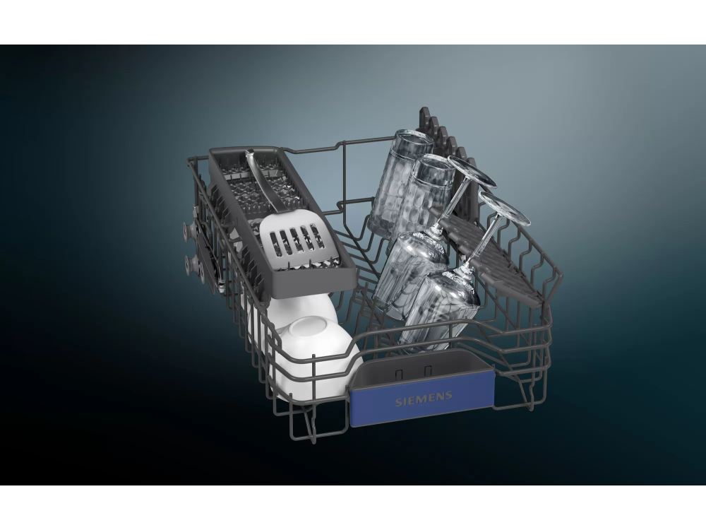 Lavavajillas - Siemens SR23EW28KE, Bajo encimera, 9 servicios, 6 programas, Motor iQdrive™, 45 cm, Blanco